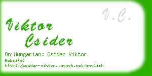 viktor csider business card